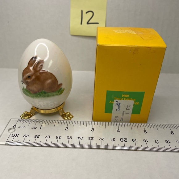 Vintage Goebel Easter Egg 1980 
Decorative Egg with Rabbit Design - Picture 1 of 6